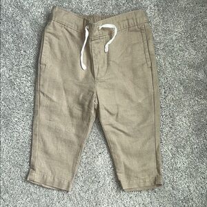 Janie and Jack Tan Linen-Cotton Pull-On Pant 6-12 months